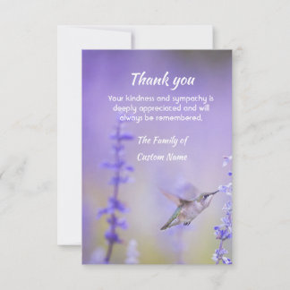 Danke Sympathie Kolibri Lavendel Blumen Karte