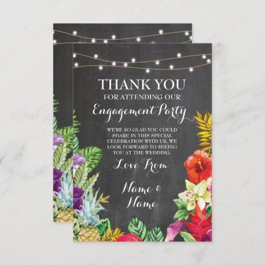 Danke Tafel rustikale Aloha Tiki Karte (Vorne/Hinten)