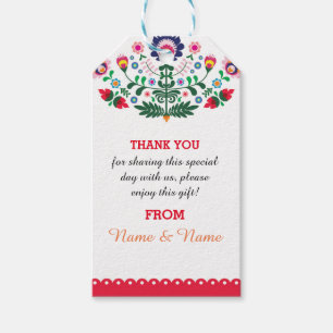 Danke Tags Fiesta Mexican Print Red Wedding Geschenkanhänger