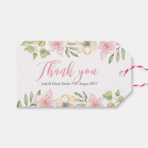 Danke Tags, Gefallen Tags | Blume aus Rosa und Cre