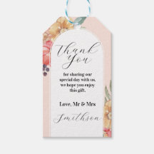 Danke Tags Wedding Summer Florals Watercolor