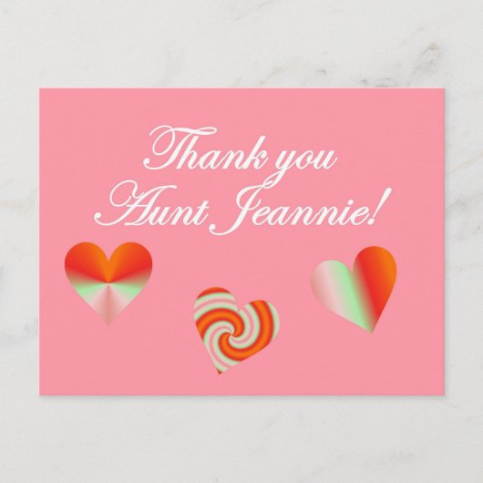 Danke, Tante Jeannie Postkarte (Vorderseite)