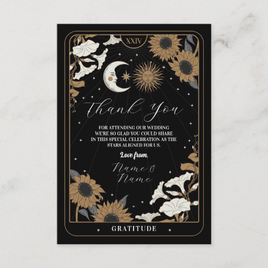 Danke Tarot Sun Moon Aligned Wedding Cards Begleitkarte (Vorderseite)