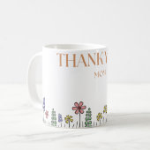 "Danke" Tasse – Handgezeichneter Blumen-Garten-Dan (Vorderseite Links)