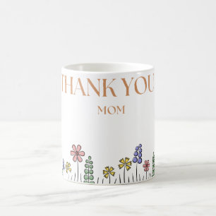 "Danke" Tasse – Handgezeichneter Blumen-Garten-Dan