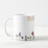 "Danke" Tasse – Handgezeichneter Blumen-Garten-Dan (Links)