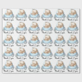 Danke Teddy Bear Baby Shower Collectie Wrappin Geschenkpapier (Flach)