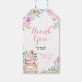 Danke Tee Party Pastel Blume Babydusche Geschenkanhänger (Vorderseite)