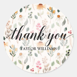 Danke, Text Garden Blume Runder Aufkleber