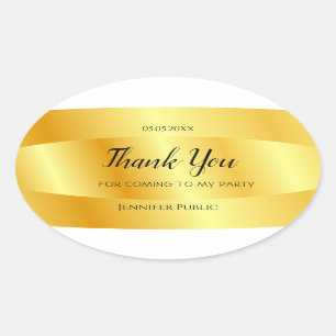 Danke Text Gold Look Handschrift Vorlage Ovaler Aufkleber