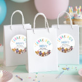 Danke! Tiere Kinder Geburtstag Runder Aufkleber