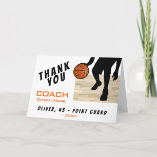 Danke Trainer Basketballspieler Silhouette Karte