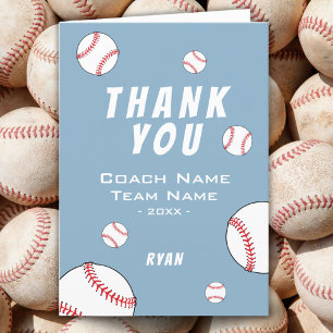 Danke Trainer Blue Baseball-Spielerkarte