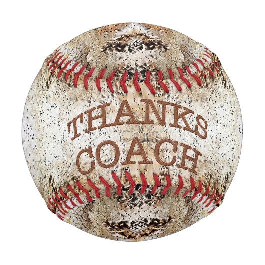 Danke Trainer Cool Rustikale BASEBALL-Trainer-Gesc Baseball (Vorderseite)