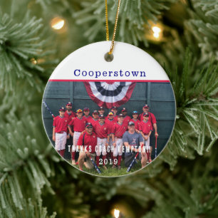 Danke Trainer – Cooperstown Andenken Teamfoto  Keramik Ornament