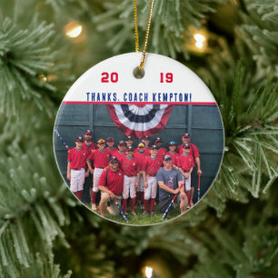 Danke Trainer Cooperstown Teamfoto Erinnerungsstüc Keramik Ornament