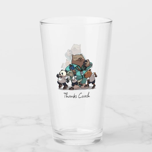 Danke Trainer-Geschenk Wombat Sporttrainer-Kunstwe Glas (Vorderseite)