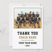 Danke Trainer Karte Teamname Foto (Vorderseite)