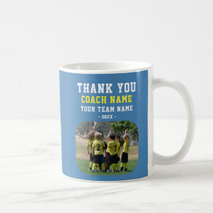 Danke Trainer mit Teamname Foto Kaffeetasse