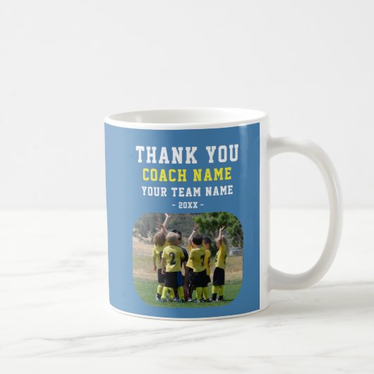 Danke Trainer mit Teamname Foto Kaffeetasse (Rechts)