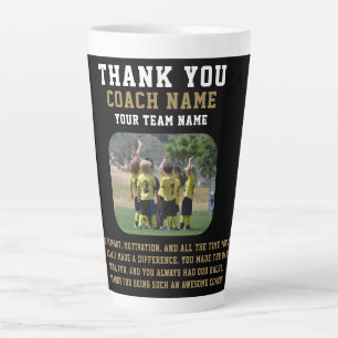 Danke Trainer mit Teamname Foto Milchtasse