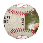 Danke Trainer Rustikaler Teamname Nummer Foto Baseball (Vorderseite)