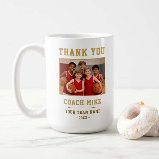 Danke Trainer Team Name Foto Tasse (Mit Donut)