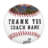 Danke Trainer Team Name Nummer Foto Baseball (Rückseite)