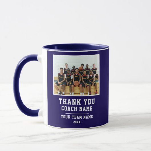 Danke Trainer Teamname Foto Tasse (Links)
