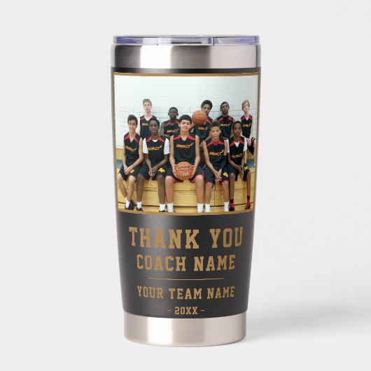Danke Trainer Teamname Foto Thermobecher (Vorderseite)