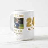 Danke Trainer Teamname Nummer Foto Tasse (Vorderseite Links)