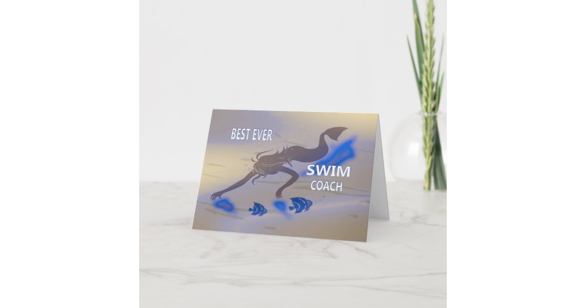 Danke Trainer Zu Schwimmen Dankeskarte Zazzle De