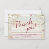 Danke Tropical Beach Seashell Baby Dusche (Vorderseite)