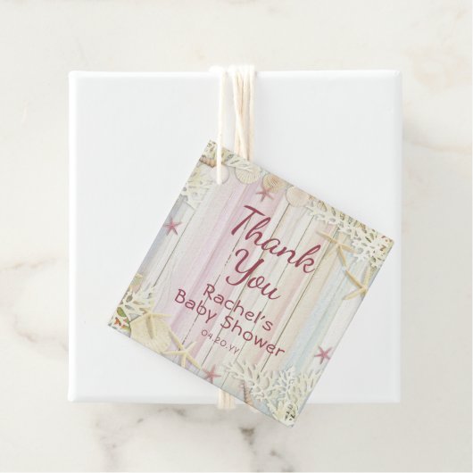 Danke Tropical Beach Seashell Baby Dusche Geschenkanhänger (Beispiel)