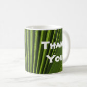Danke Tropical Green Palm Leaf Wertschätzung Kaffeetasse (VorderseiteRechts)