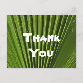 Danke Tropical Green Palm Leaf Wertschätzung Postkarte