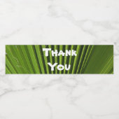 Danke Tropical Green Palm Leaf Wertschätzung Wasserflaschenetikett (Einzelnes Label)