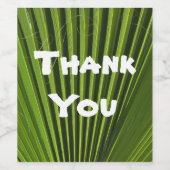 Danke Tropical Green Palm Leaf Wertschätzung Weinetikett (Einzelnes Label)