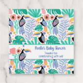 Danke Tropical Toucan Bird Baby Dusche Geschenkanhänger (Rückseite)