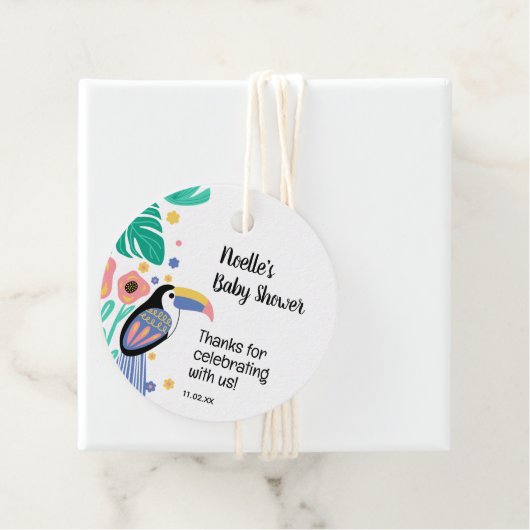 Danke Tropical Toucan Bird Baby Dusche Geschenkanhänger (Beispiel)