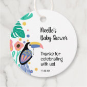 Danke Tropical Toucan Bird Baby Dusche Geschenkanhänger (Vorderseite)