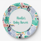 Danke Tropical Toucan Bird Baby Dusche Pappteller (Vorderseite)