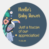 Danke Tropical Toucan Bird Baby Dusche Runder Aufkleber (Vorderseite)
