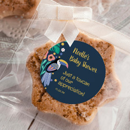 Danke Tropical Toucan Bird Baby Dusche Runder Aufkleber