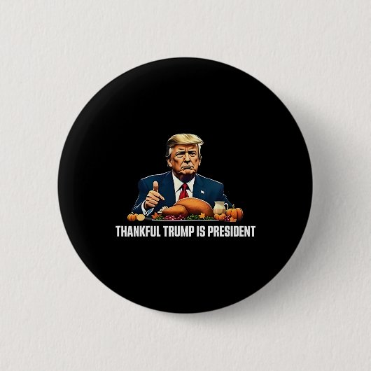 Danke Trump ist Präsident Erntedank Button (Vorderseite)
