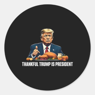 Danke Trump ist Präsident Erntedank Runder Aufkleber