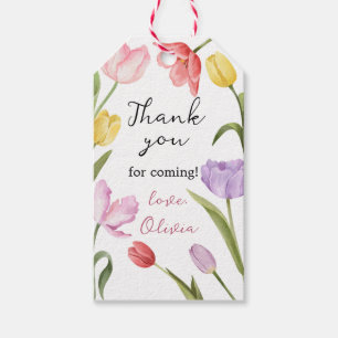 Danke Tulpen floral Boho Geschenkanhänger