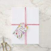 Danke Tulpen floral Boho Geschenkanhänger (Mit Garn)