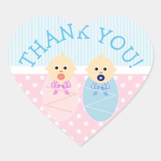 Danke, Twins Blue und Pink Stickers (Vorderseite)