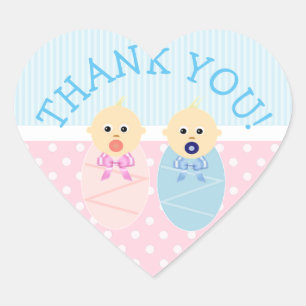 Danke, Twins Blue und Pink Stickers